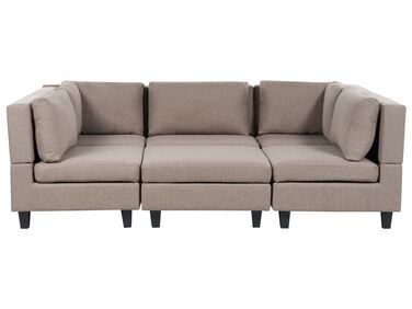Modular U-Shape Sofa 5 Seater UNSTAD Fabric Brown with Ottoman