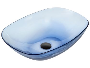 Vasque à poser MOENGO 54 x 36 cm Surface solide Bleu