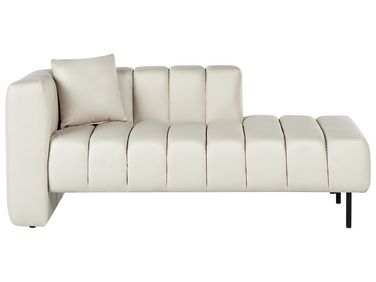 Linkszijdige chaise longue LANNILS Stof Gebroken wit