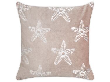 Coussin CERAMIUM Velours 45 x 45 cm Rose pastel Motif floral