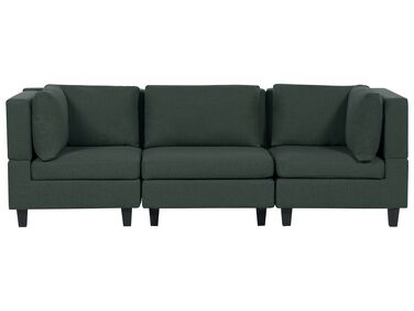 Modular Sofa 3 Seater UNSTAD Fabric Dark Green