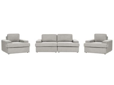 Living Room Set 5 Seater ALLA Fabric Light Grey