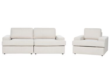 Living Room Set 4 Seater ALLA Fabric Light Beige