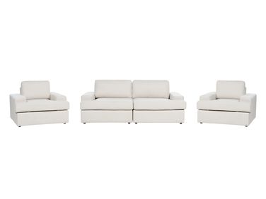 Living Room Set 5 Seater ALLA Fabric Light Beige