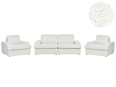 Living Room Set 5 Seater ALLA Boucle Off-White