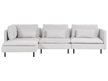 Canapé d'angle modulable 3 places EGERIS Tissu Gris clair Côté droit