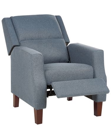 Fauteuil inclinable EGERSUND Repose-pieds inclus Tissu Bleu foncé