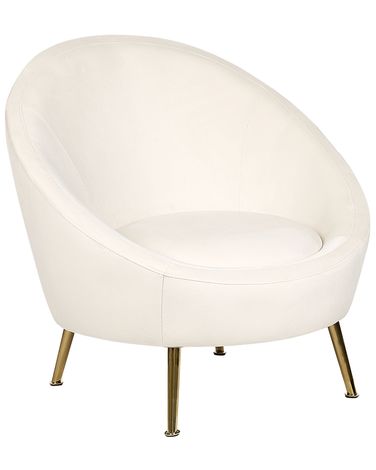Fauteuil LANGA Fluweel Gebroken wit