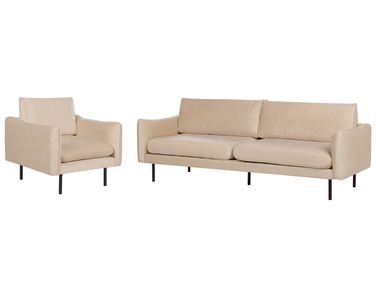 Bankenset 4-zits VINTERBRO Fluweel Beige