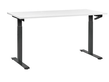 Bureau réglable en hauteur manuellement DESTINES Blanc/noir 160 cm 72 cm