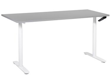 Bureau réglable en hauteur manuellement DESTINAS Gris/blanc 160 cm 72 cm
