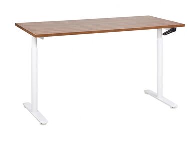 Bureau réglable en hauteur manuellement DESTINAS Marron/blanc 160 cm 72 cm