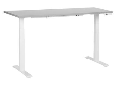 Bureau réglable en hauteur électriquement DESTINES Gris/blanc 160 cm 72 cm