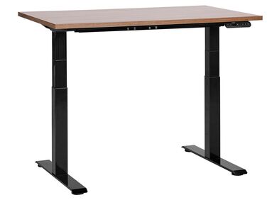 Bureau réglable en hauteur électriquement DESTINES Marron/noir 120 cm 72 cm