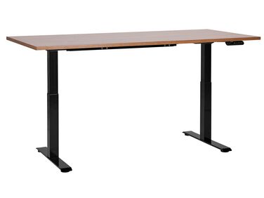 Bureau réglable en hauteur électriquement DESTINES Marron/noir 160 cm 72 cm