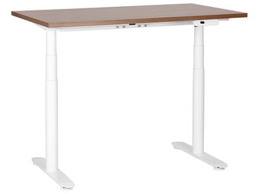 Bureau réglable en hauteur électriquement DESTINAS Marron/blanc 120 cm 72 cm