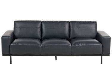 Sofa 3 Seater SOVIK Faux Leather Black