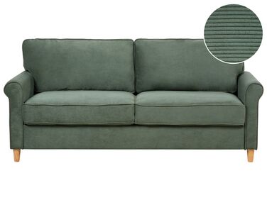 Sofa 3 Seater RONNEBY Corduroy Dark Green