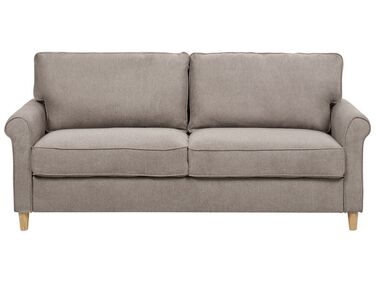 Sofa 3 Seater RONNEBY Fabric Light Brown