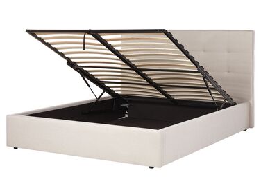 Bed met opbergruimte Stof LORIENT 160 x 200 cm Beige