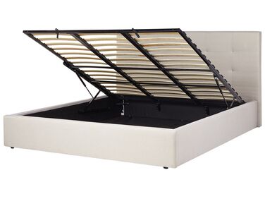 Bed met opbergruimte Stof LORIENT 180 x 200 cm Beige