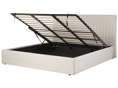 Ottoman Bed Fabric VION 180 x 200 cm (EU Super King) Light Beige