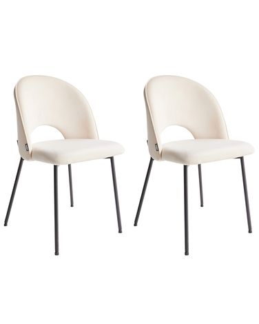 Set van 2 eetkamerstoelen COVELO Stof Lichtbeige