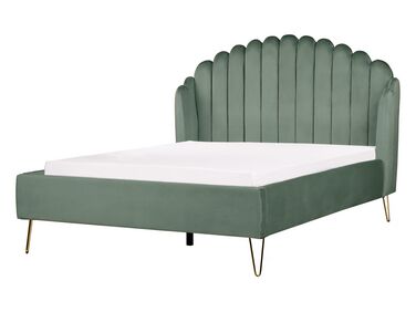 Bed Fluweel AMBILLOU 140 x 200 cm Groen