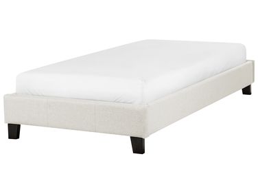 Bed without Headboard Fabric ROANNE 90 x 200 cm (EU Single) Light Beige