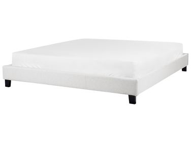 Bed without Headboard Fabric ROANNE 180 x 200 cm (EU Super King) Light Grey