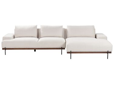 Canapé d'angle 4 places MARIFERD Tissu Beige clair Côté gauche