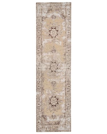 Rug ALMUS Brown 80 x 300 cm Cotton