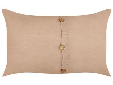 Lot de 2 coussins décoratifs BANORI Lin 30 x 50 cm Beige Unicolore