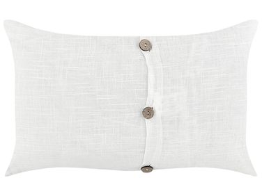 Lot de 2 coussins décoratifs BANORI Lin 30 x 50 cm Blanc Unicolore