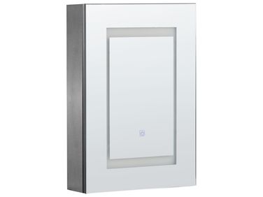 Bathroom Wall Mounted Mirror Cabinet LED MALASPINA 40 cm 60 cm Black