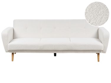 Sofa Bed 3 Seater FLORLI Boucle Off-White