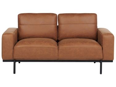 Sofa 2 Seater SOVIK Faux Leather Brown