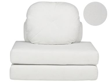 Fauteuil convertible OLDEN Velours côtelé Blanc cassé