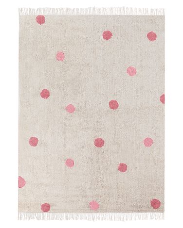 Kids Rug DARDERE Pink 140 x 200 cm Cotton