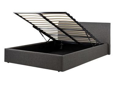 Bed met opbergruimte Stof ORBEY 140 x 200 cm Grijs