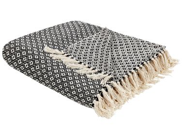 Plaid CHYAMA Katoen 220 x 240 cm Zwart
