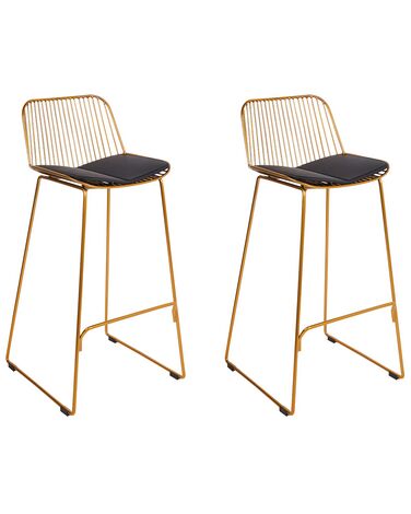 Set van 2 barstoelen PENSACOLA Metaal Goud