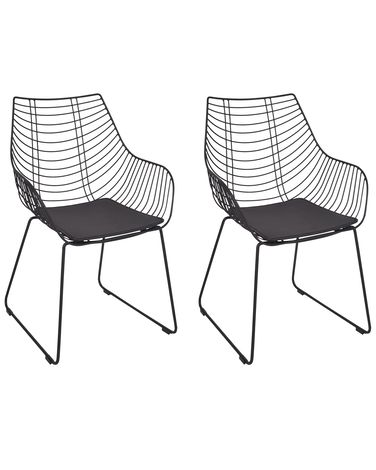 Set van 2 eetkamerstoelen ANNAPOLIS Metaal Zwart