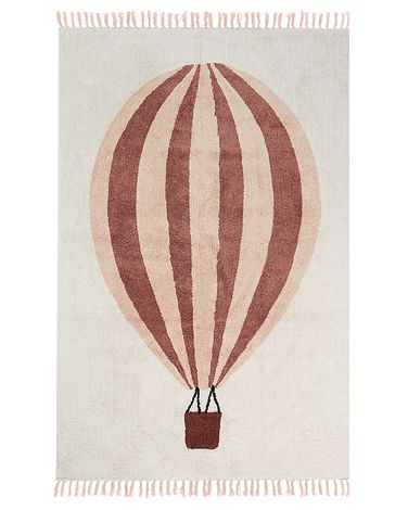 Kids Rug BAZALETI Light Beige 140 x 200 cm Cotton