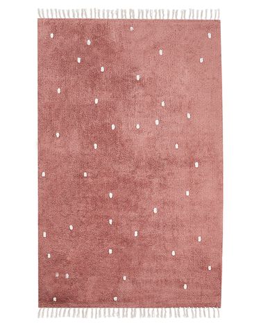 Rug ASTAF Light Red 140 x 200 cm Cotton