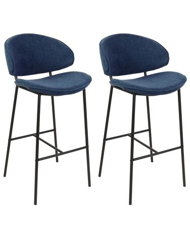 Set van 2 barstoelen KIANA Marineblauw