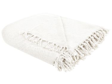 Couverture CHAOHANI Tissu 200 x 220 cm Blanc cassé