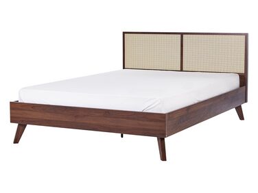 Bed Rotan MONPAZIER 140 x 200 cm Donkerbruin
