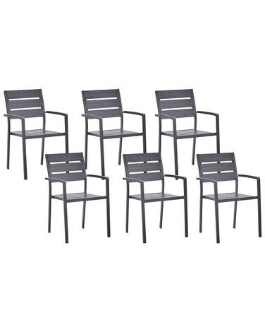 Lot de 6 chaises de jardin VERNIO Noir