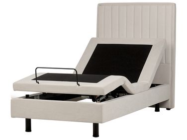 Adjustable Bed Fabric CASTELLAN 90 x 200 cm (EU Single) Light Beige